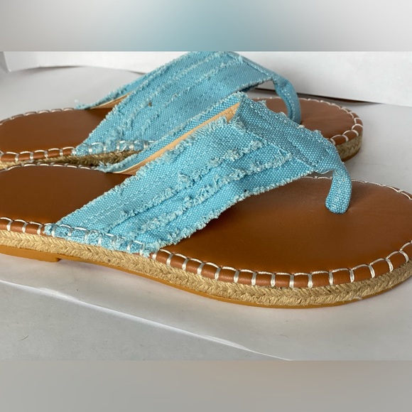 YASIRUN | Blue Frayed Espadrille Sandal - Women’s - Picture 2 of 5